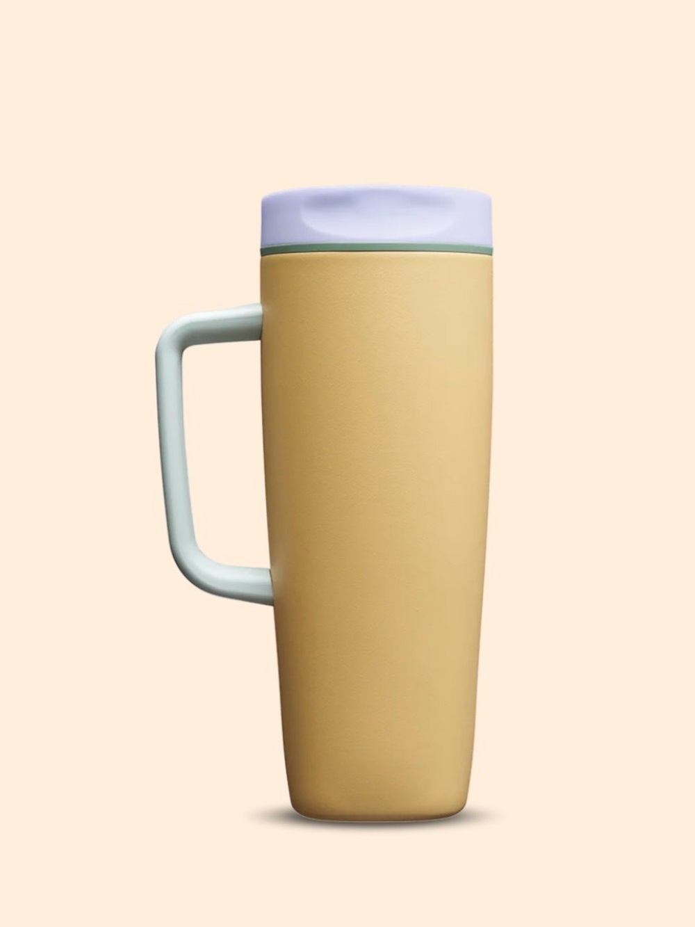 Owala Free Sip Slider in Yellow with Mint Handle and White Lid
